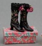 Black Victorian Style Boots with Box